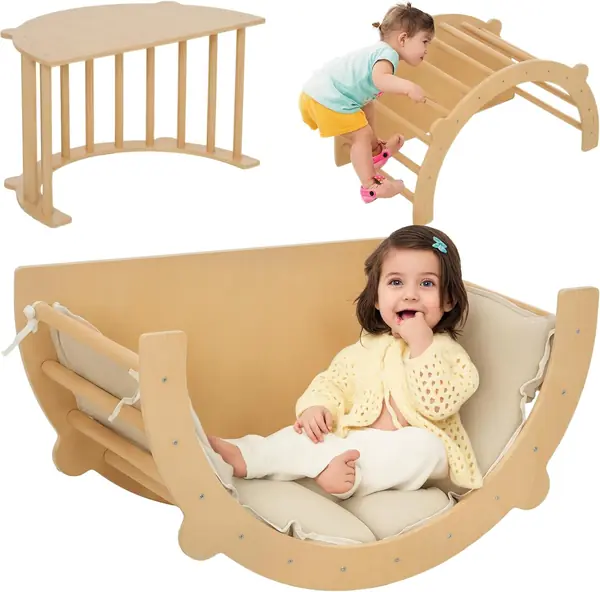 3-in-1 Montessori Klettergerüst Indoor 1,5-4 Jahre…