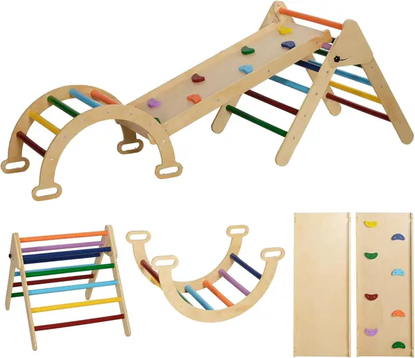 5-in-1 Montessori Klettergerüst Rutsche 1,5-4 Jahre…