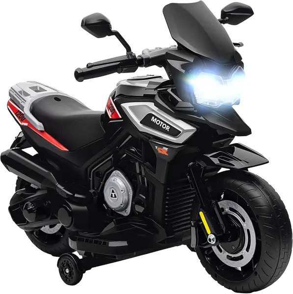 Elektro Motorrad Kinder 6V mit 2 Hilfsrädern Soft-Start…
