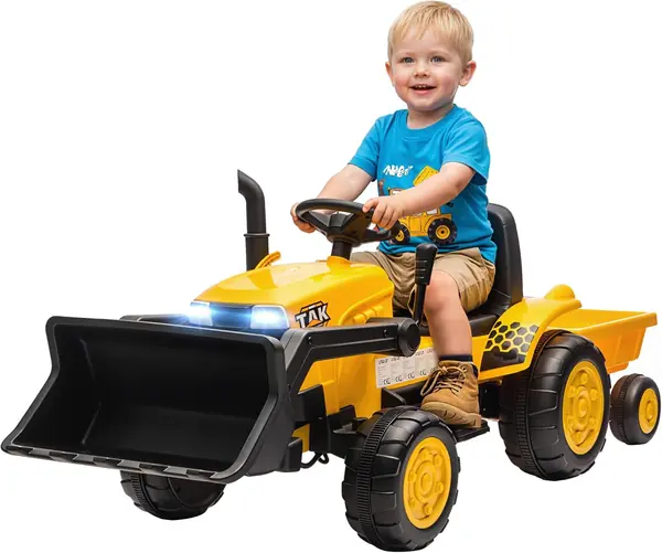 Kinder Elektro Bagger mit Anhänger Schaufel 12V 3-8 Jahre…