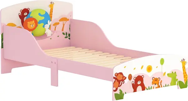 Kinderbett, Kinderstandbett, Tiermotiv, 140 x 70 cm mit…