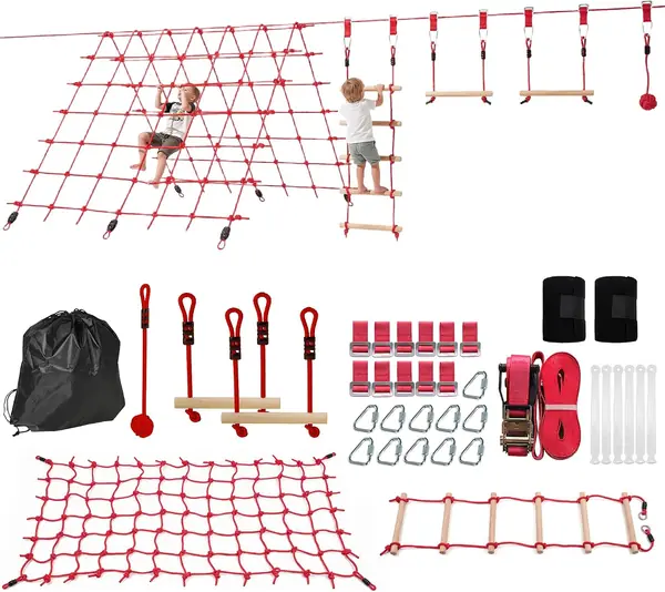 Ninja Line Kinder 10m Slackline Set mit Schaukel für 3-6…