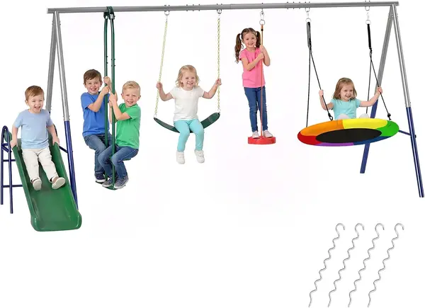 Schaukelgestell 5 in 1 Kinderschaukel Set, 382x196 x203 cm