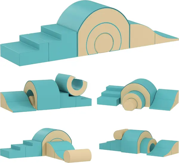 Schaumstoff Bausteine Kinder 5 TLG. Grün+Sand